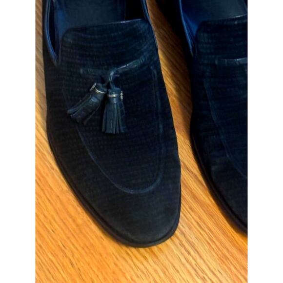 Roberto Cavalli Luxury Black Suede With Tassels Loafer 10 - Picture 9 of 11